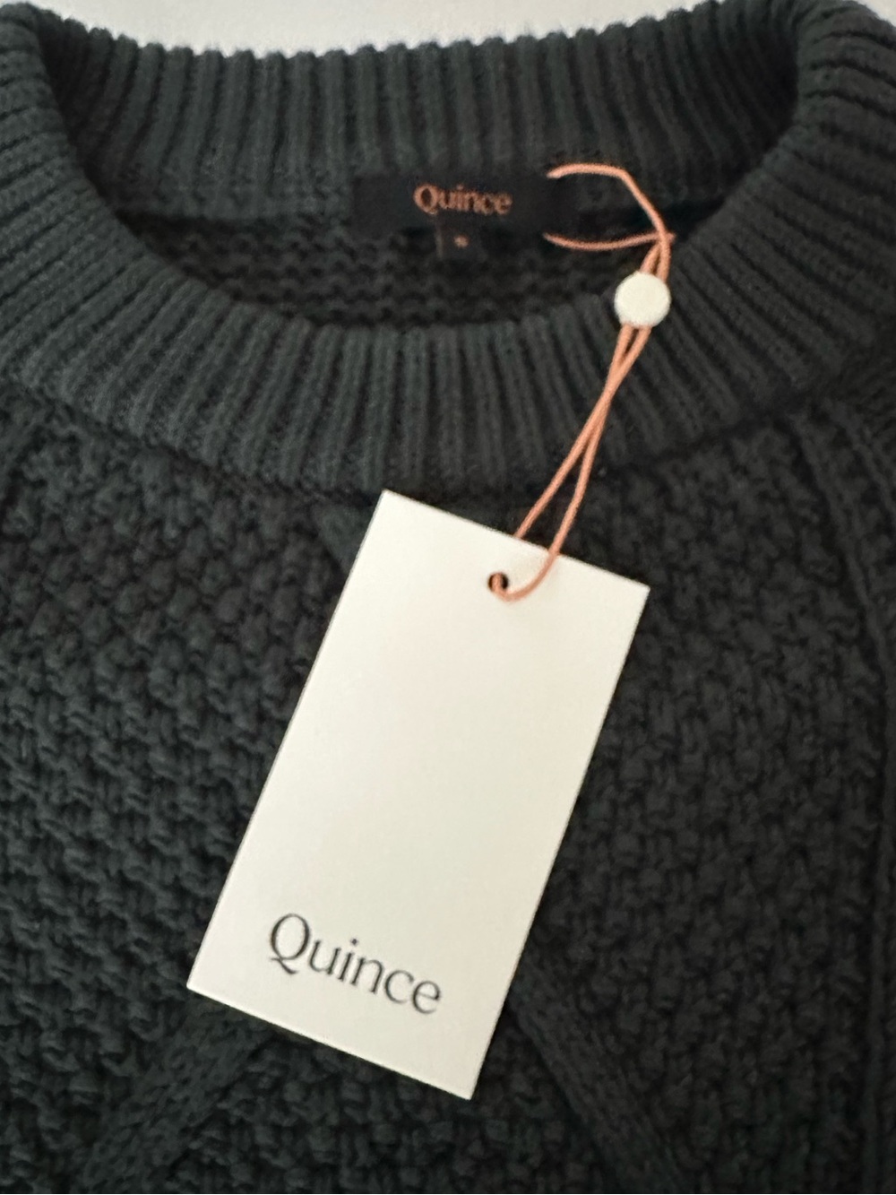 Quince Organic Cotton Cable Knit Cropped
Sweater Dark Spruce NWT S - Picture 8 of 14